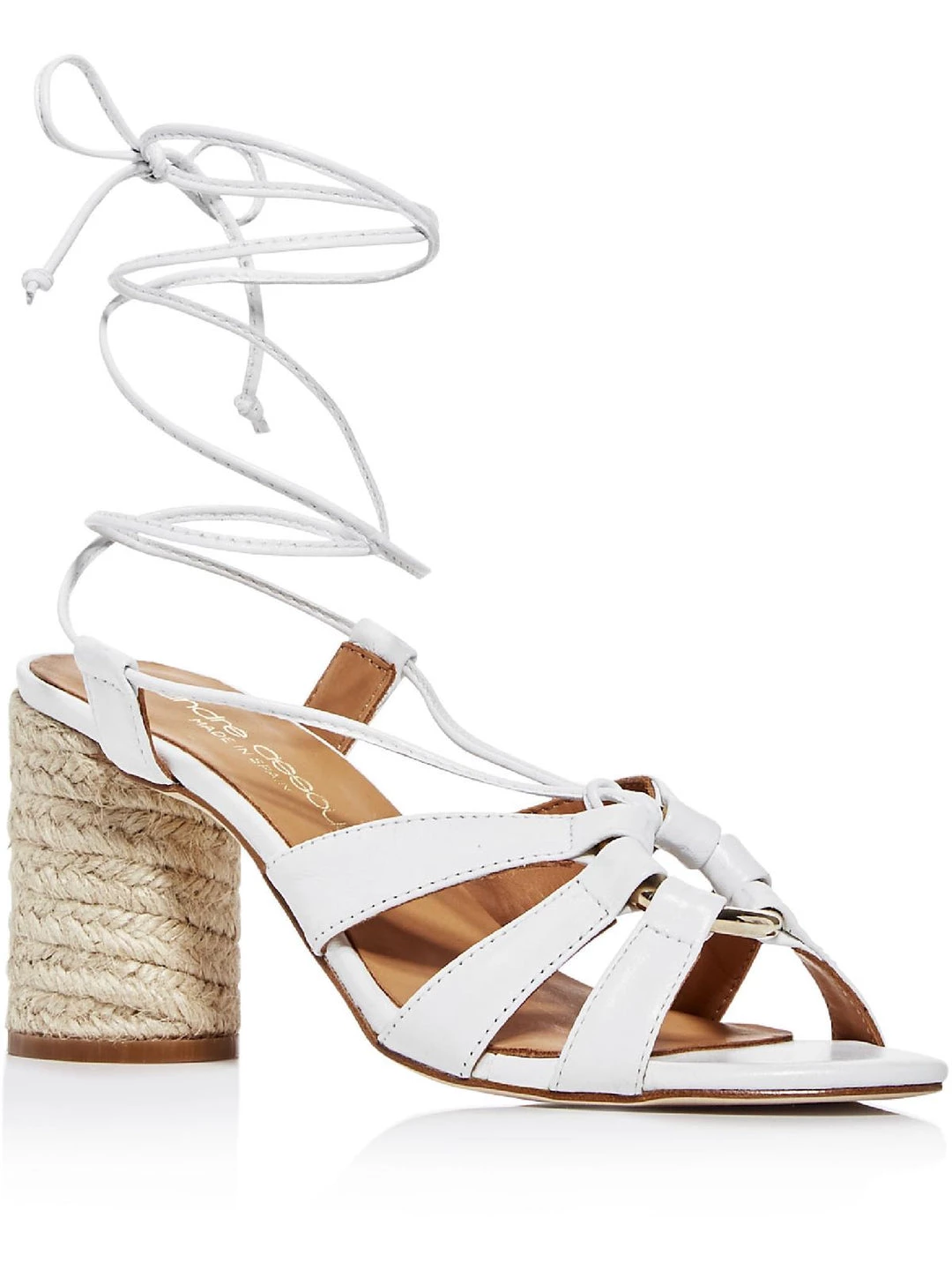 Andre Assous Maggie Womens Leather Strappy Block Heels
