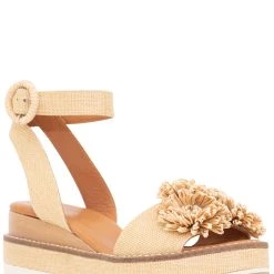 Andre Assous women CARLEE BEIGE ANKLE STRAP WEDGE