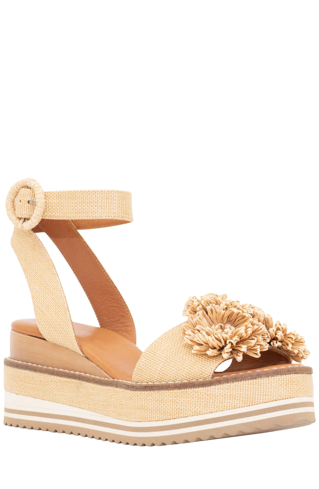 Andre Assous women CARLEE BEIGE ANKLE STRAP WEDGE
