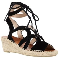 Andre Assous women DEANNA BLACK ESPADRILLE WEDGE SANDAL