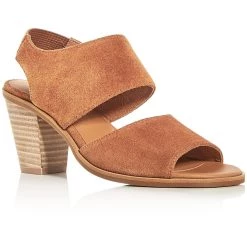 Andre Assous Pipa Womens Suede Peep-Toe Block Heels