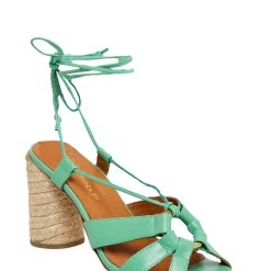 Andre Assous women MAGGIE MINT LACE UP ESPADRILLE HEEL