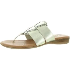 Andre Assous Elise Womens Faux Leather Snake Print Slide Sandals