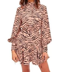 Finders Keepers women Romy Long Sleeve Dress in Animal Print