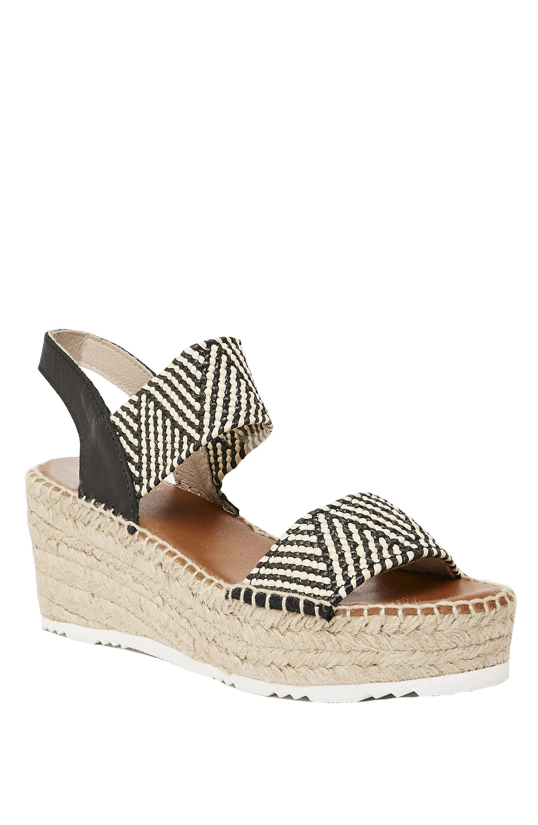 Andre Assous women CANDY BLACK / WHITE ESPADRILLE WEDGE SANDAL