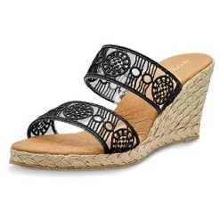Andre Assous Anja Womens Embroidered Espadrille Wedge Sandals